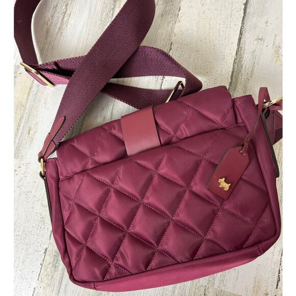 RADLEY London Burgundy Quilted Medium Crossbody Bag Adjustable Strap Purse - Picture 2 of 6